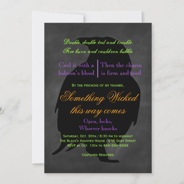 Invitation de Wicked Raven Halloween (Devant)
