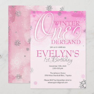 Invitation de Winter Onederland pour le premier an