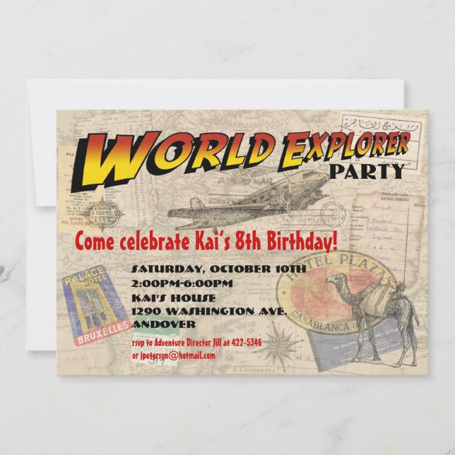 Invitation de World Explorer Party (Devant)