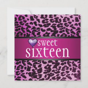 Invitation de Zebra Sweet sixteen