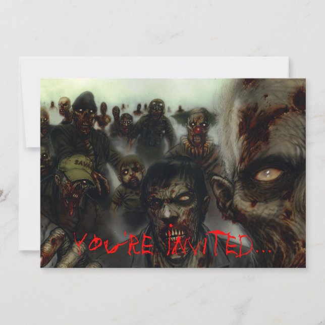 Invitation de Zombies Halloween (Devant)