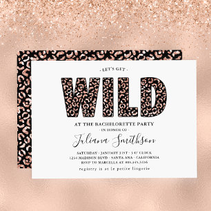 Invitation Débarquons Rose Gold Léopard Enterrement de Vie de
