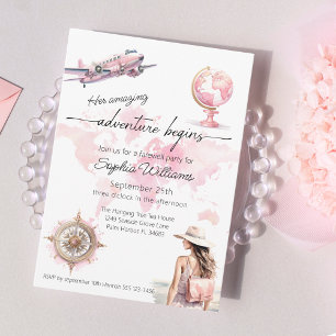 Invitation Début de l'aventure de voyage de la fête d'adieu