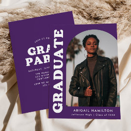 Invitation Décalage Arch Purple Photo Party