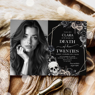 Invitation Décès à mes vingt florale 30e anniversaire Photo