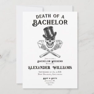 Invitation Décès du crâne d'un Bachelor Poker
