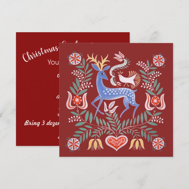 Invitation d'échange de cookies d'art populaire ho (Devant / Derrière)