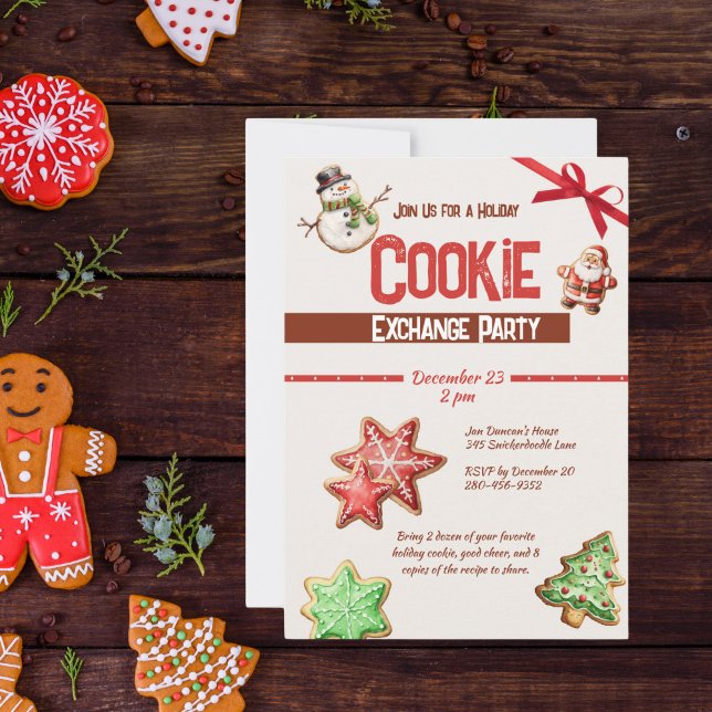 Invitation d'échange de cookies de Noël (Créateur téléchargé)