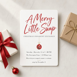 Invitation d'échange de décoration de Noël Rouge M