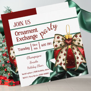 Invitation d'échange d'ornement de Noël