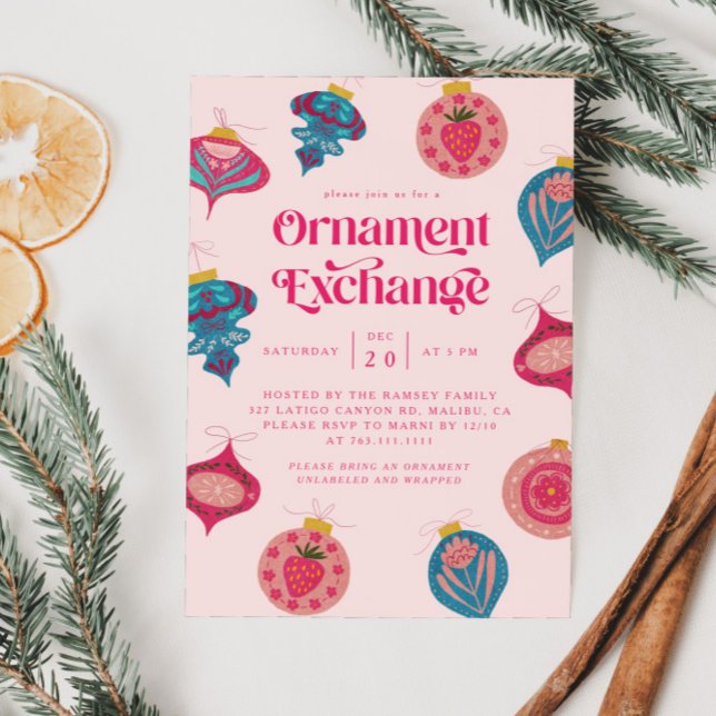 Invitation d'échange d'ornement de Noël (Créateur téléchargé)