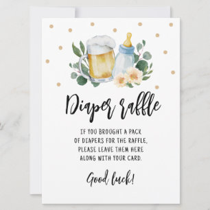 Invitation Déchet Raffle signe Jeu Baby Is Brewing Greenery