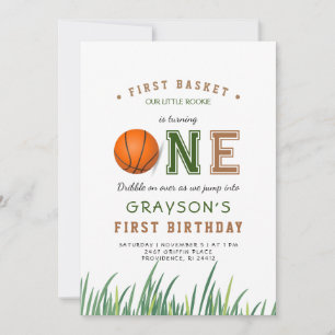 Invitation Déchets sur le basket-ball 1er anniversaire fête