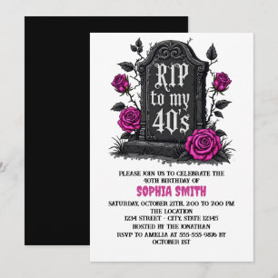 Invitation Déchirure pour 40 ans Anniversaire Gothique