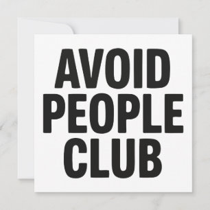 Invitation Déclaration d'humour de club d'introvertis évitant