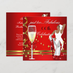Invitation Déco Dame Rouge Or Trop Fabuleux Anniversaire Part
