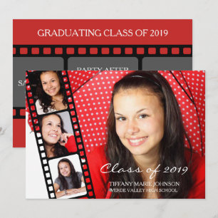 Invitation Décontracté 4 PHOTO Filmstrip Classe de graduation