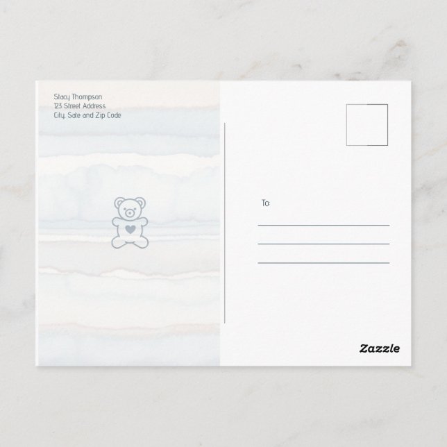 Invitation décontracté Cosy Bear Baby shower (Dos)