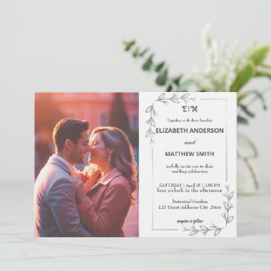 Invitation décontracté lunette lunette photo mariage romantiq