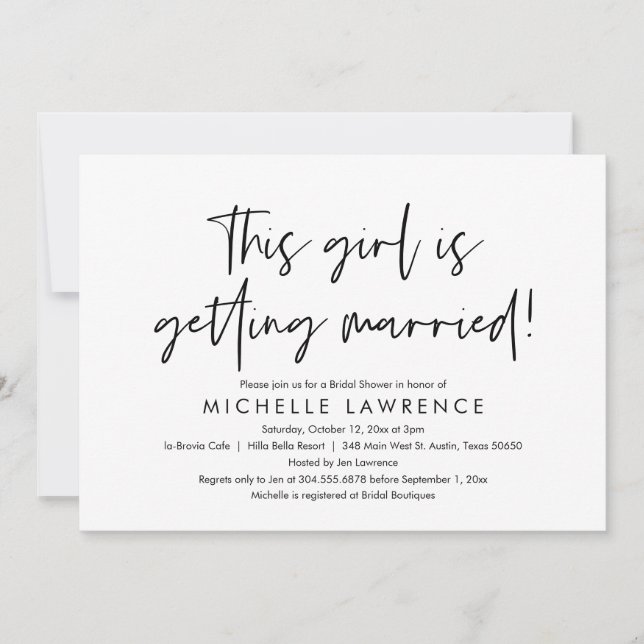 Invitation Décontracté moderne et amusant, Fête des mariées B (Devant)