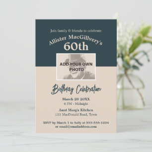 Invitation décontractée de 60e anniversaire avec p