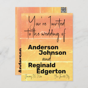 Invitation Décontractée d'été Pêche jaune à deux f