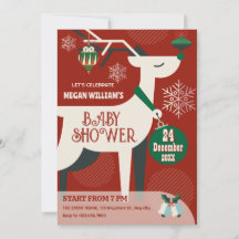 Décor de Noël cerf classique baby shower
