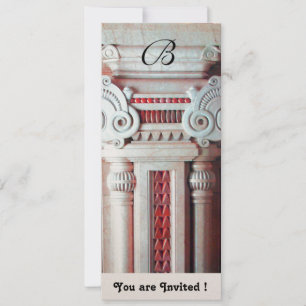 Invitation DÉCOR ÉLÉGANT, blanc rouge, champagne métallique