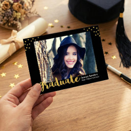 Invitation Décor moderne Gold Décor Graduate Photo Party