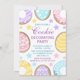 Invitation Décoration de biscuits de Pâques au pastel