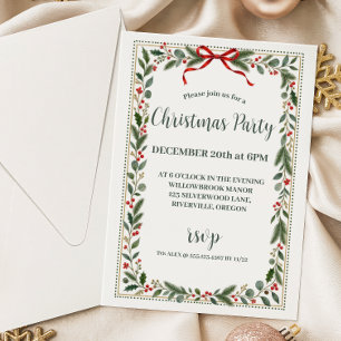 Invitation Décoration de Noël classique et élégante