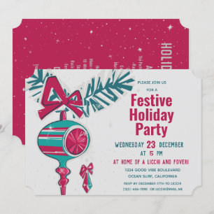 Invitation Décoration de Noël en milieu de siècle moderne