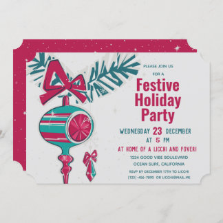 Invitation Décoration de Noël en milieu de siècle moderne