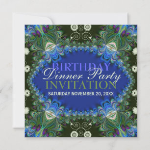 Invitation Décoration dentelle de paon bohème pour fête d'ann
