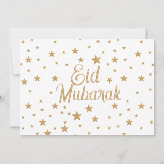 Invitation Décoration Eid Moubarak étoile dorée paillettes sc