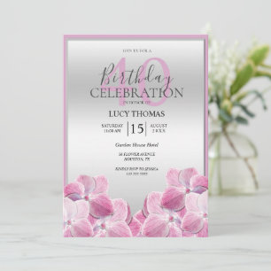 Invitation Décoration Fleurs Roses Classiques Anniversaire
