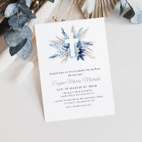 décoration florale bleu croix blanche moderne
