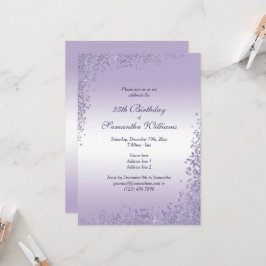 Invitation Décoration Parties scintillant violet parkly Anniv