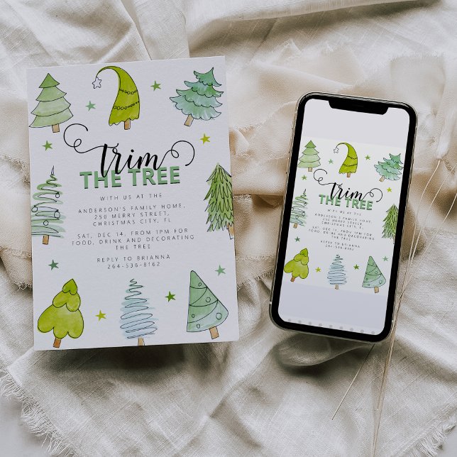 Invitation Décoration Whimsical de l'arbre de Noël (Créateur téléchargé)