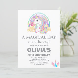 Invitation Décorations de fête d'anniversaire de la Unicorn