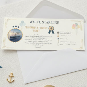 Invitation Décorations de fête Titanic Ancien Billet d'embarq