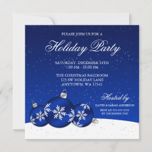 Invitation Décorations de Noël bleues et blanches pour la fêt
