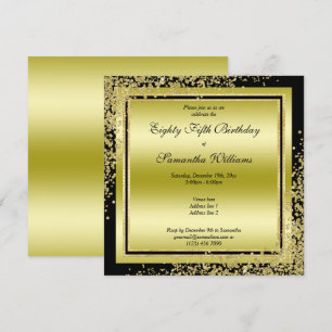Invitation Décorations Glitzy Gold Confetti 85e anniversaire