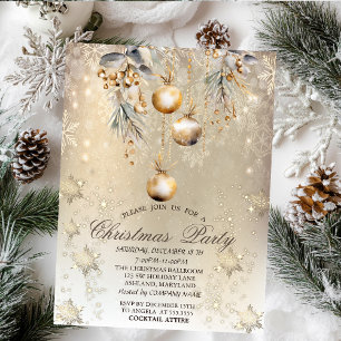Invitation Décorations vintage de branches d'arbre Flocons de