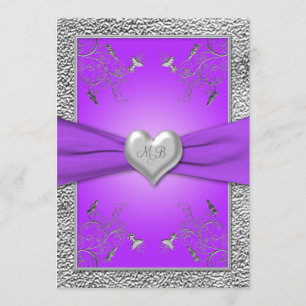 Invitation décorée d'un monogramme de coeur de