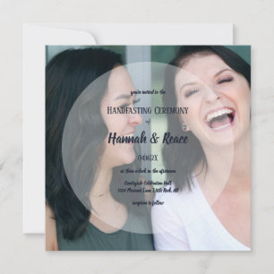 Invitation Découpage photo blanche circulaire moderne