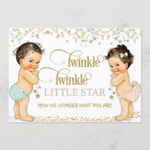 Invitation Découverte du sexe de bébé à travers Twinkle Littl