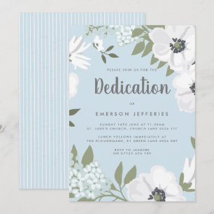Invitation Dédication de l'anémone aquarelle