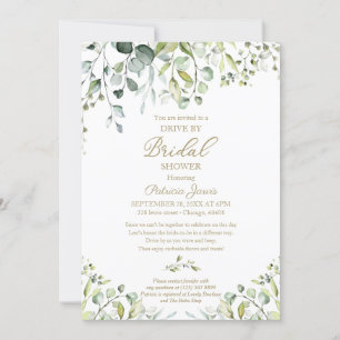 Invitation Défilé de douche de mariée avec verdure d'eucalypt