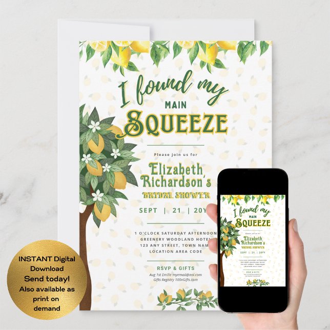 Invitation Définir pour l'été | Fun Lemon Squeeze Fête des ma (Créateur téléchargé)